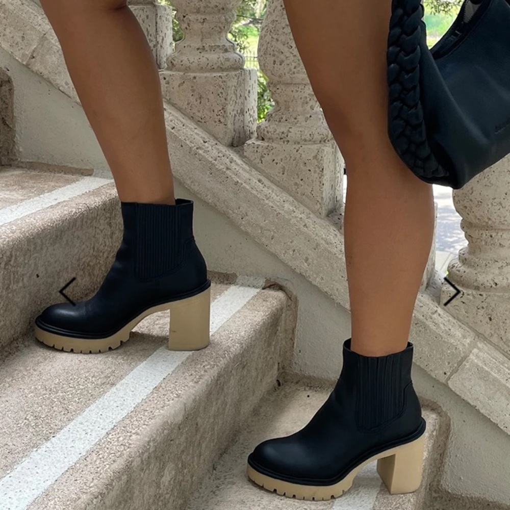 Dolce Vita Black Leather Caster H2O Booties
